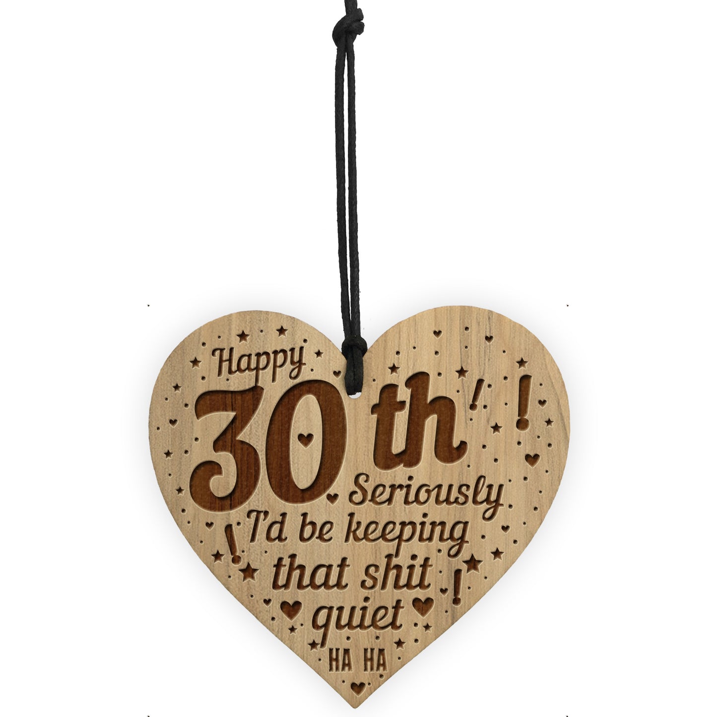 Funny 30th Birthday Card Engraved Heart 30th Birthday Gift