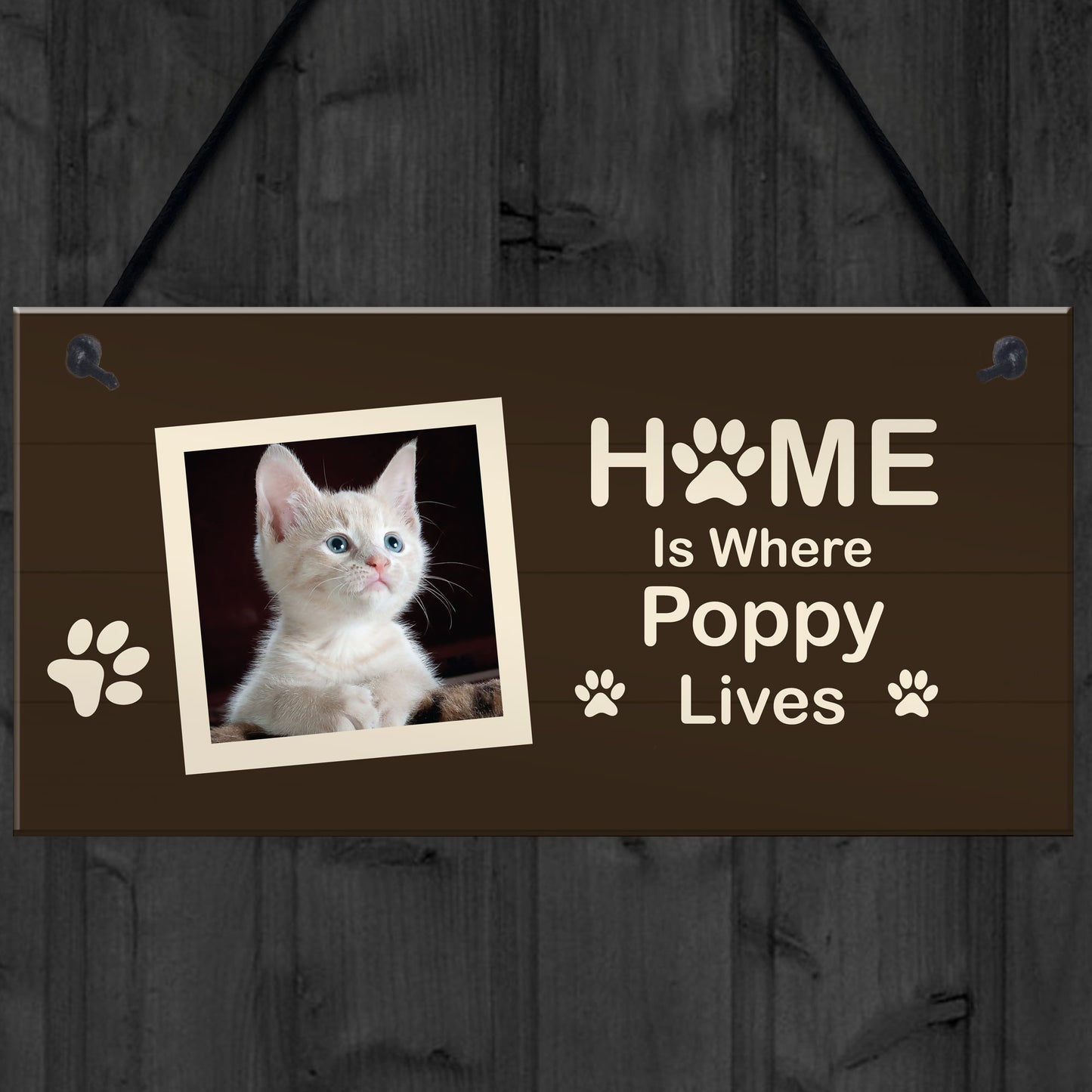 Home Is Where Cat Is Personalised Photo Plaque Cat Gift Cat Sign