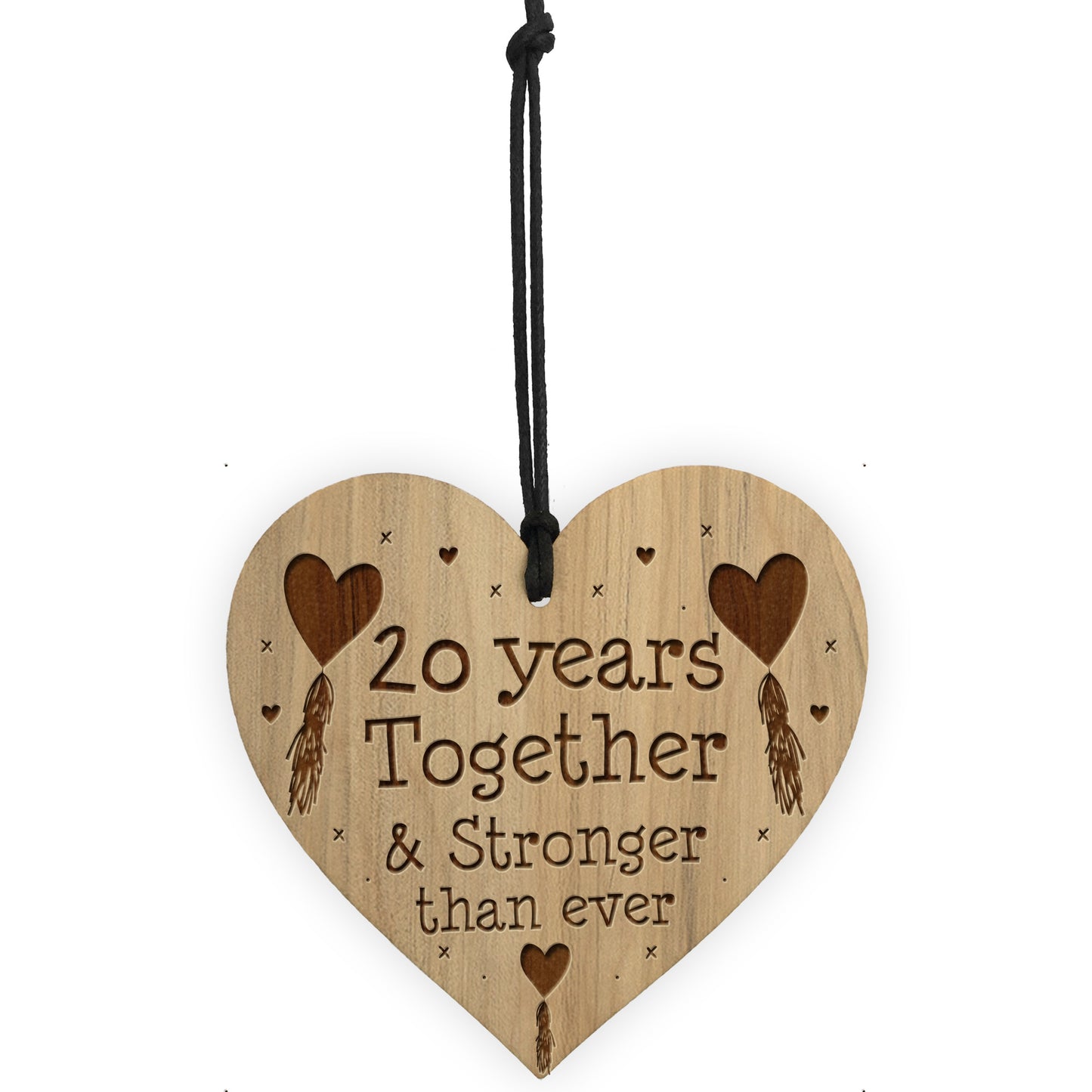 20th Anniversary Gifts Engraved Heart Husband Wife Anniversary