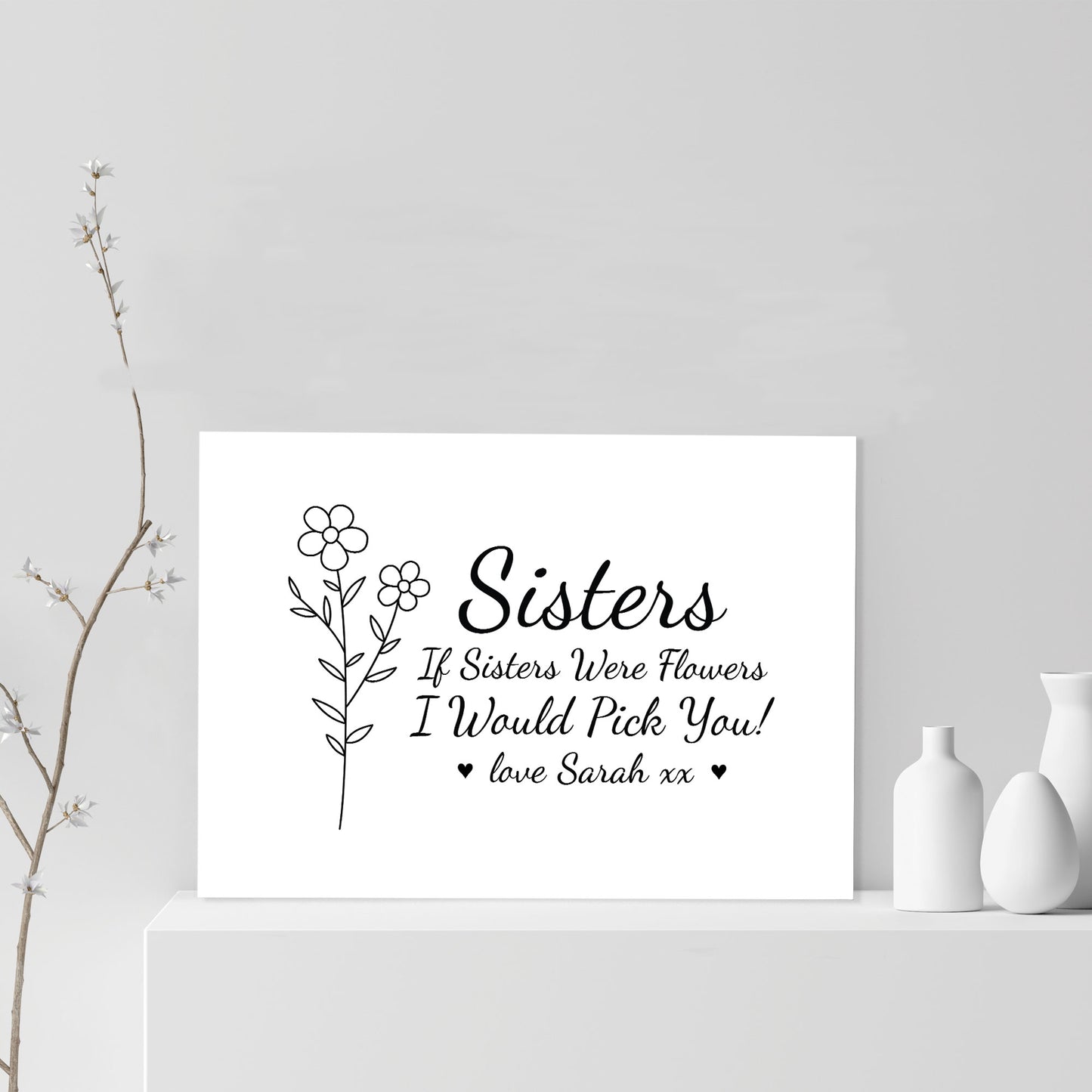 Special Gift For Sister Personalised Sister Print Birthday Gift