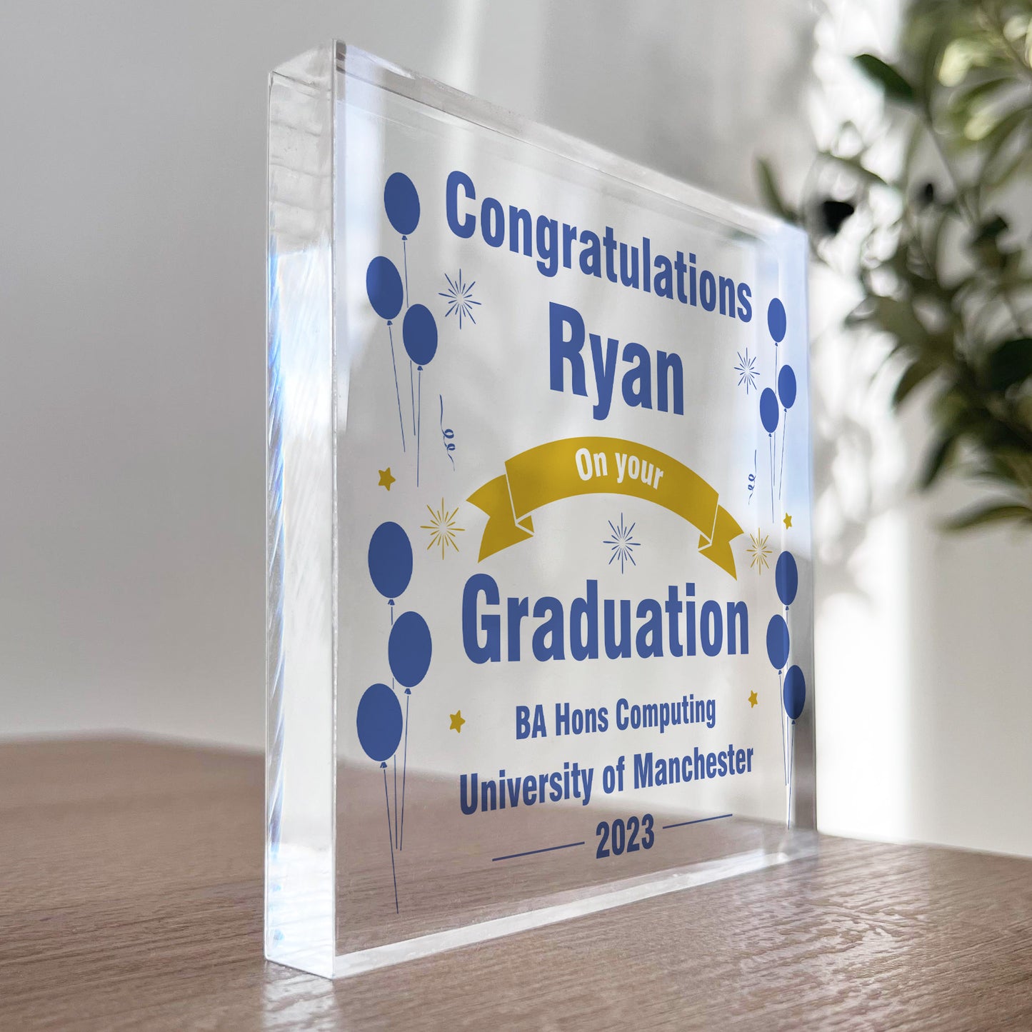 Personalised Gift For Graduation Congratulations Acrylic Block