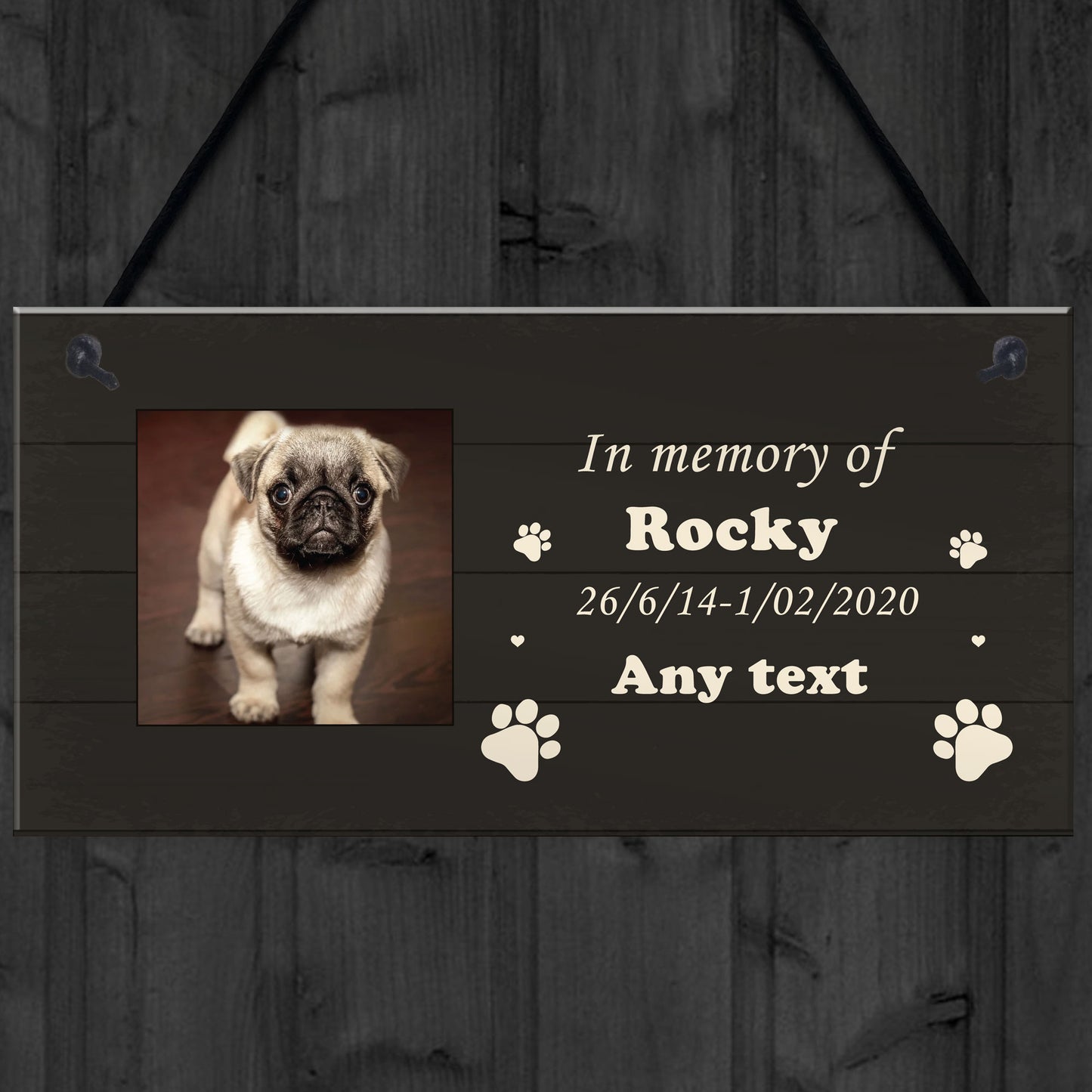 Memorial Sign For Family Pet PERSONALISED Dog Sign