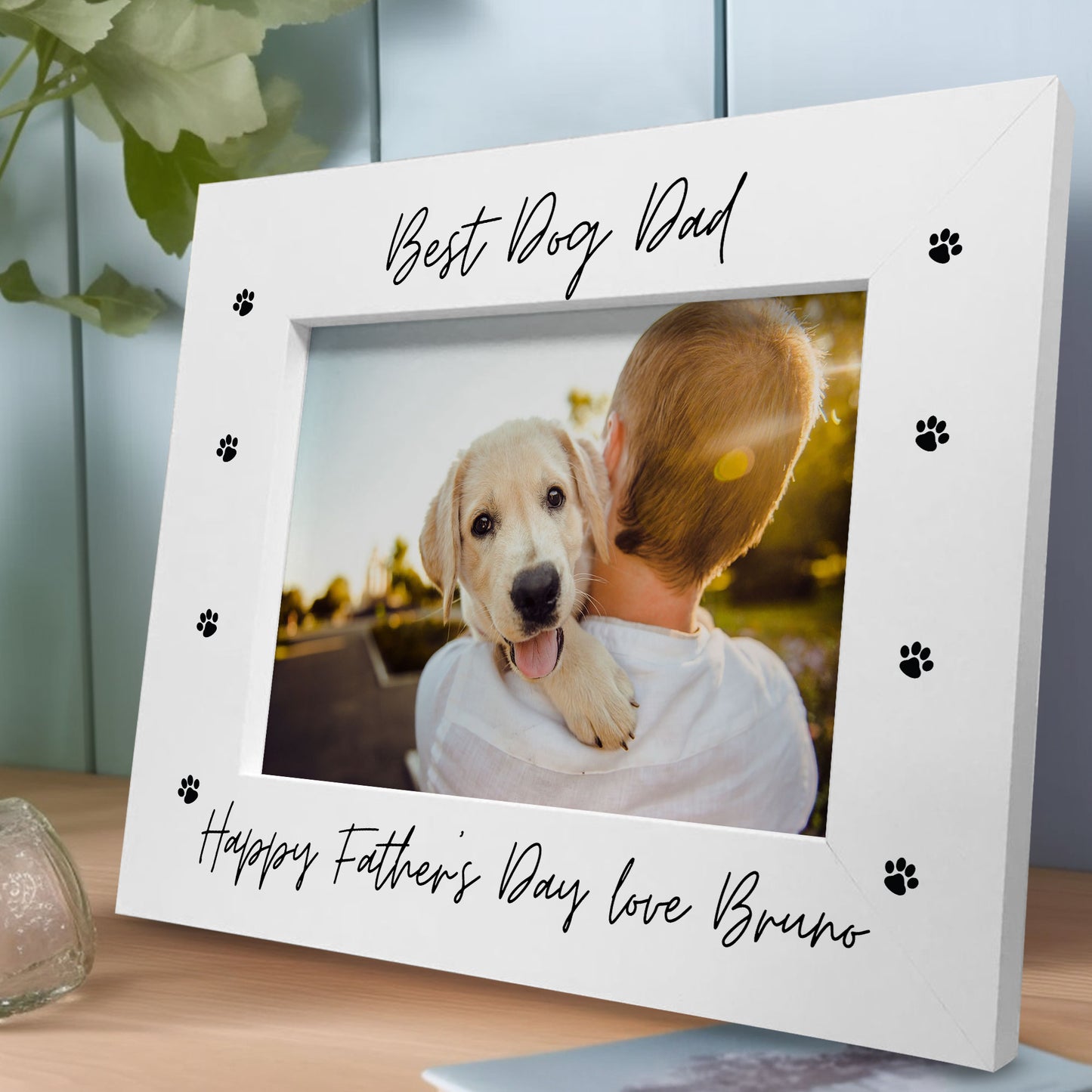 Personalised Fathers Day Gift From Dog 7x5 Dad Photo Frame Dog