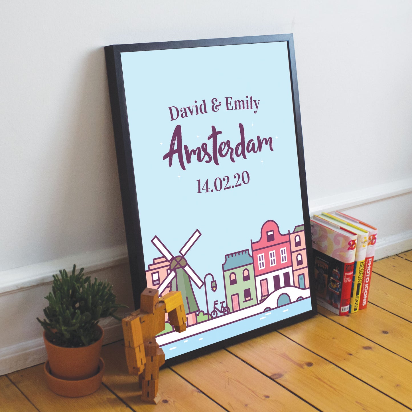 Personalised Amsterdam Framed Holiday Reveal Keepsake