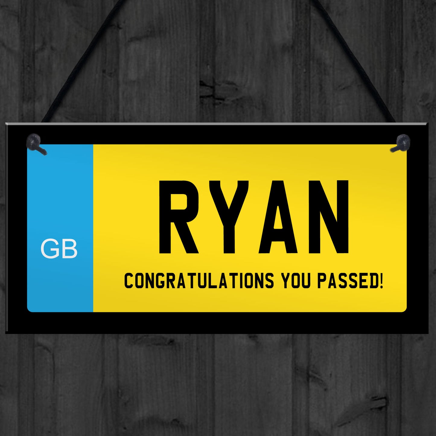 Number Plate Plaque Personalised Congratulations You Passed