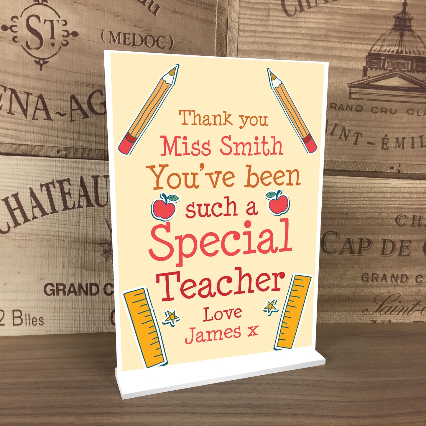 Personalised Thank You Gift For Teacher Assistant Plaque