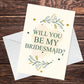 Will You Be My Bridesmaid Card Invite Invitation Card