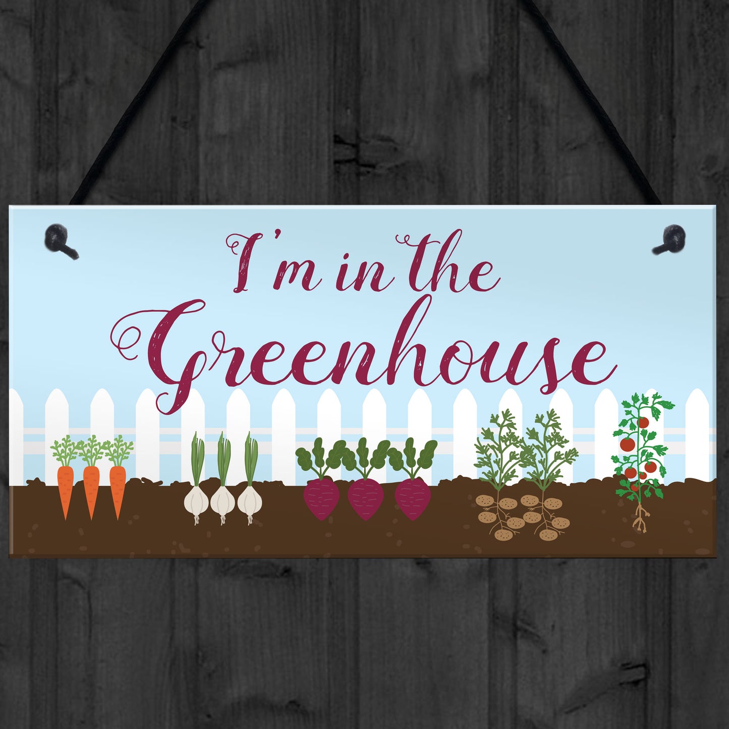 Im In The Greenhouse Sign Hanging Wall Door Plaque Garden Shed