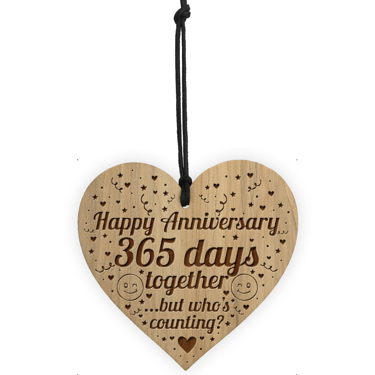 1st Anniversary Present Engraved Heart Boyfriend Girlfriend Gift