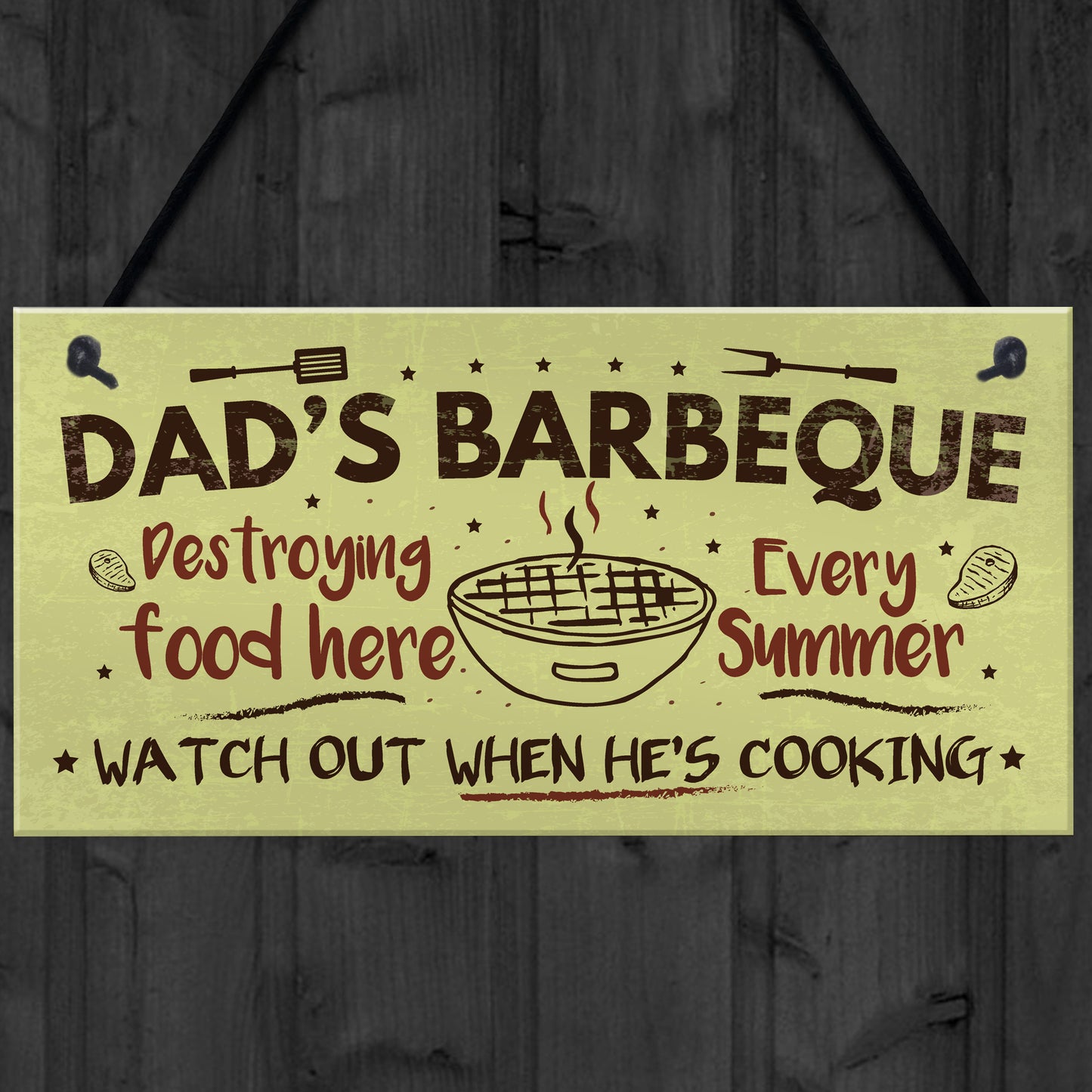 Dads Barbeque Garden Shed Sign SummerHouse Plaque Fathers Day