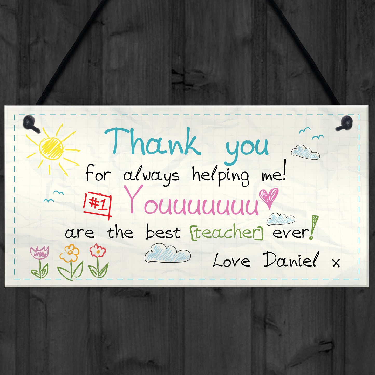 Teacher Leaving Gift Nursery Plaque Childminder Preschool Gift