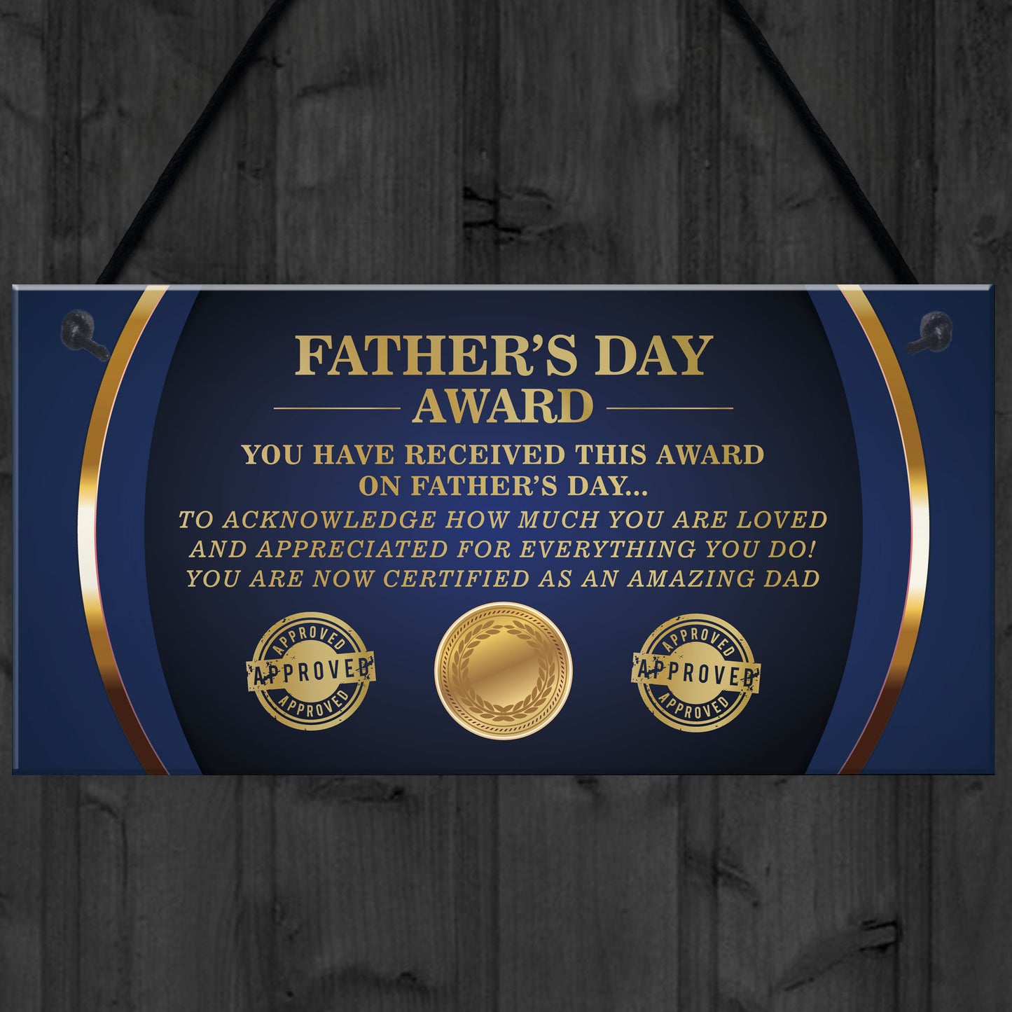 Fathers Day Award Sign Funny Fathers Day Gift For Dad Daughter