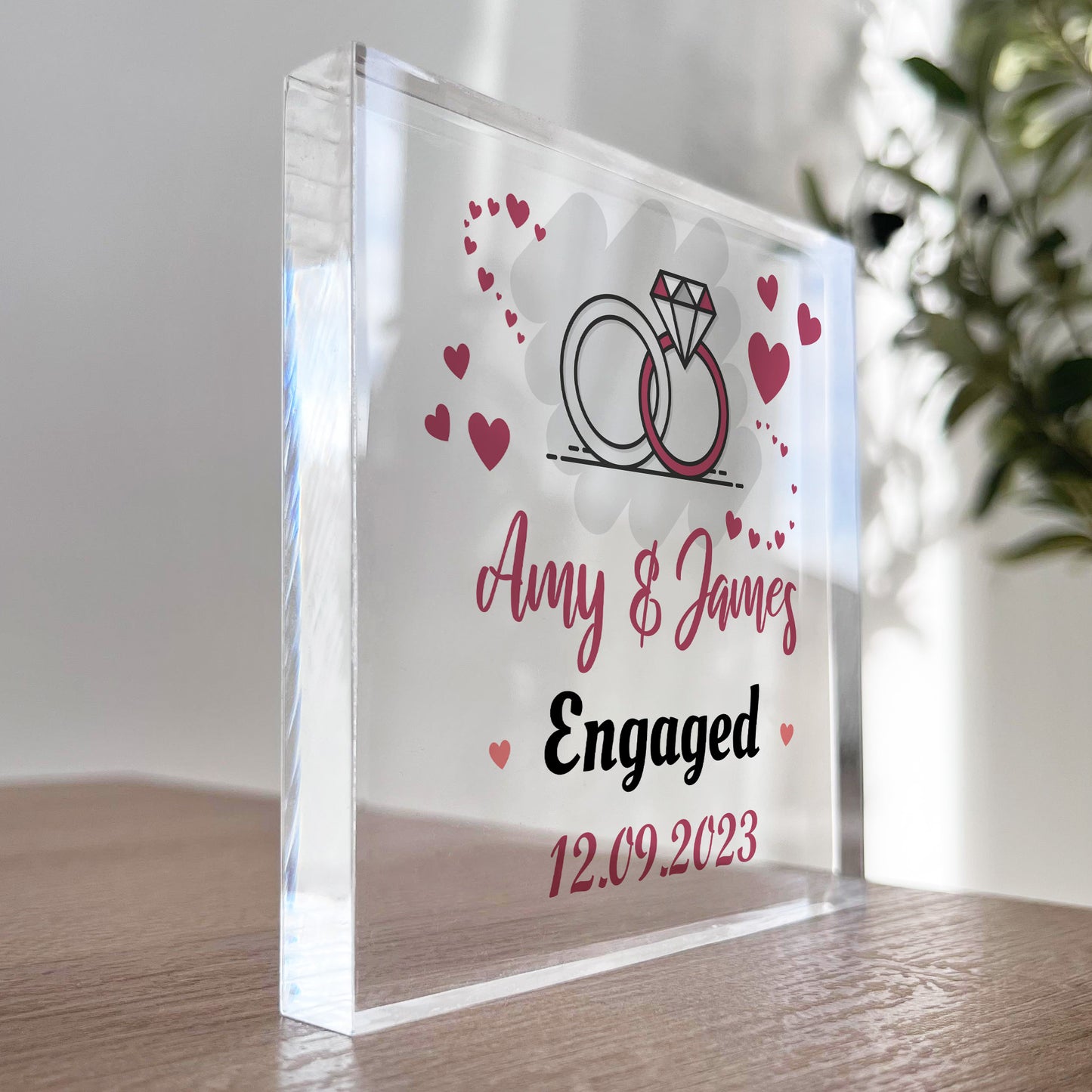 Engagement Gifts For Couple Personalised Block Congratulations