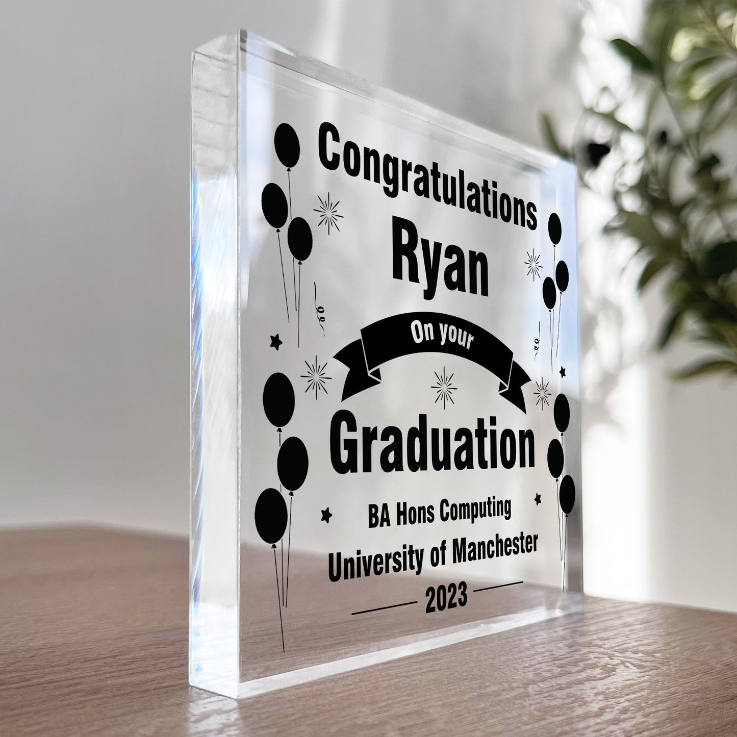 Congratulations On Your Graduation Personalised Acrylic Block