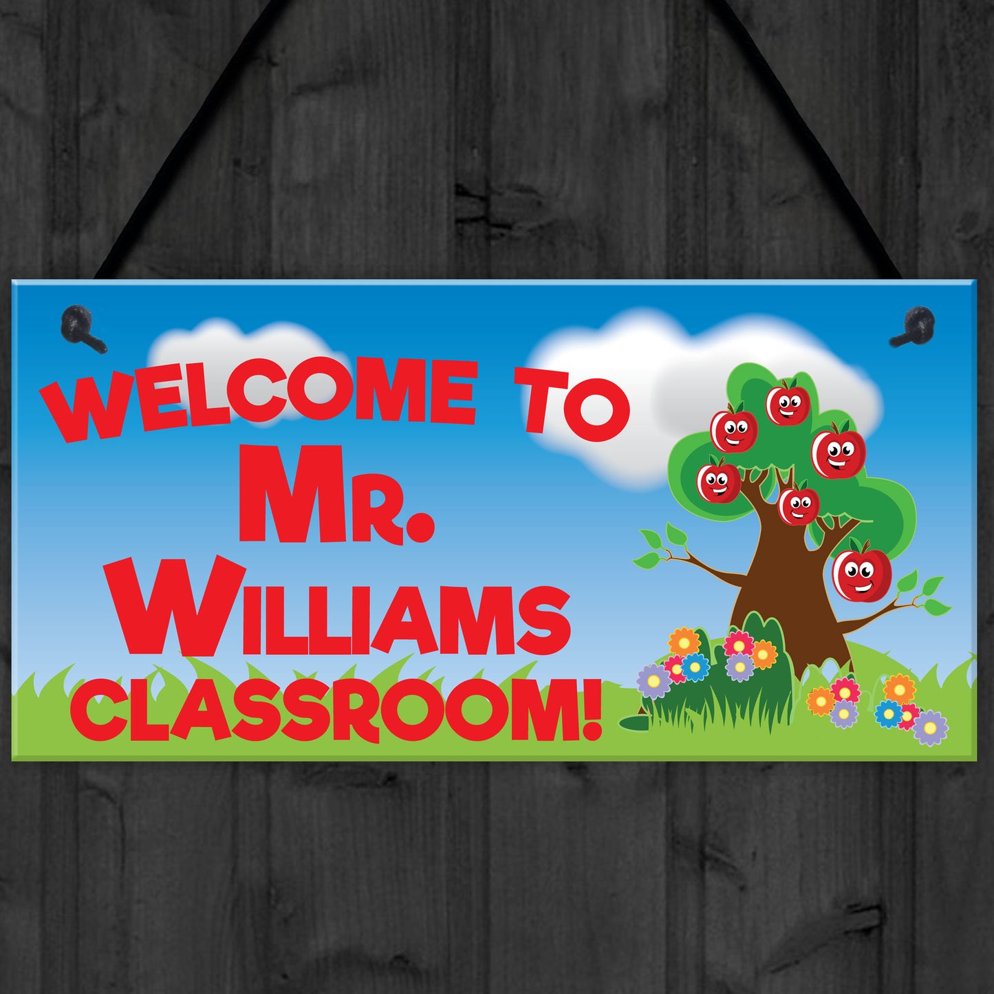 Welcome To Classroom Hanging Personalised Teachers Plaque