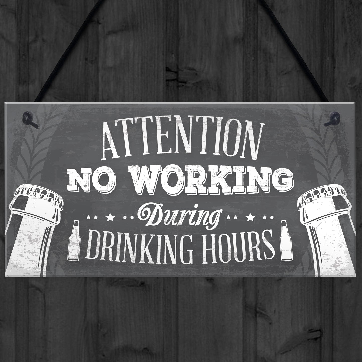 No Working Vintage Beer Plaque Garage Bar Pub Man Cave Sign