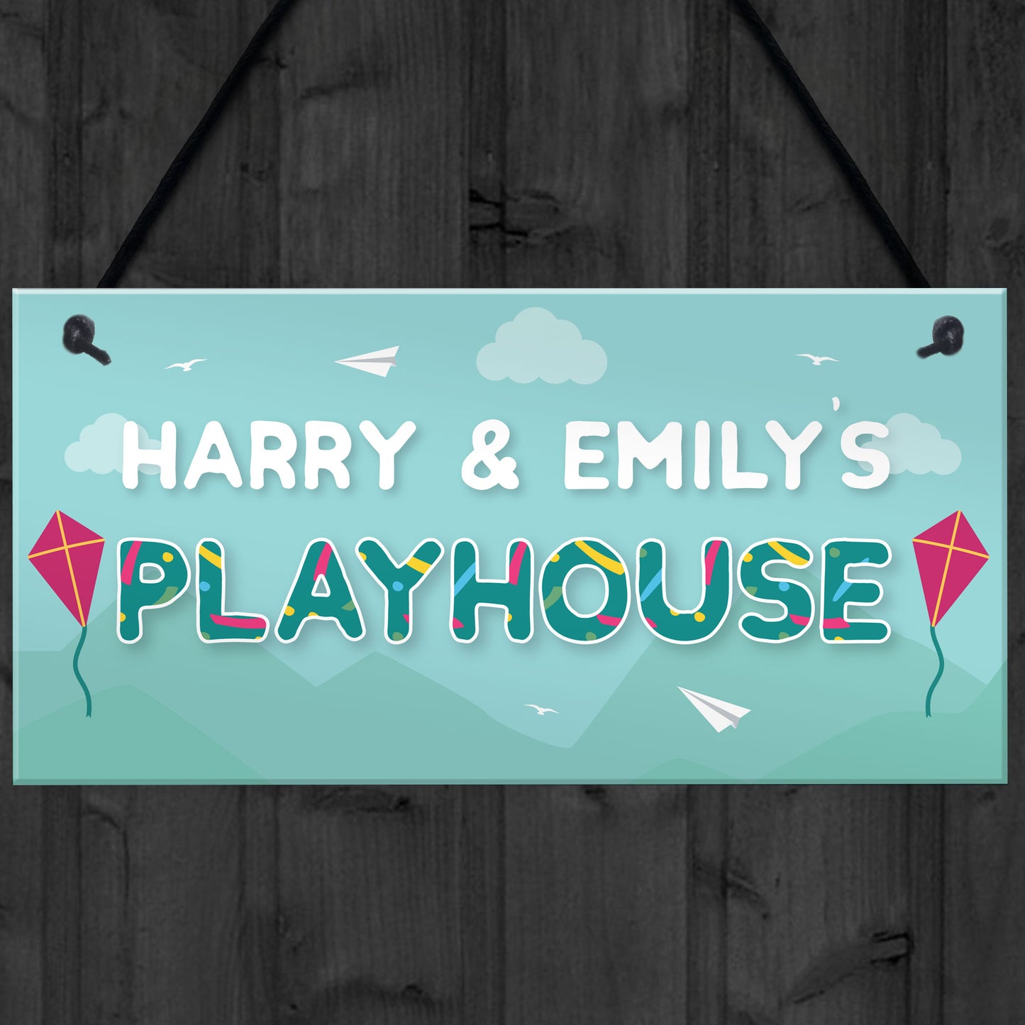 Personalised Any Name Playhouse Sign Childrens Playroom Bedroom