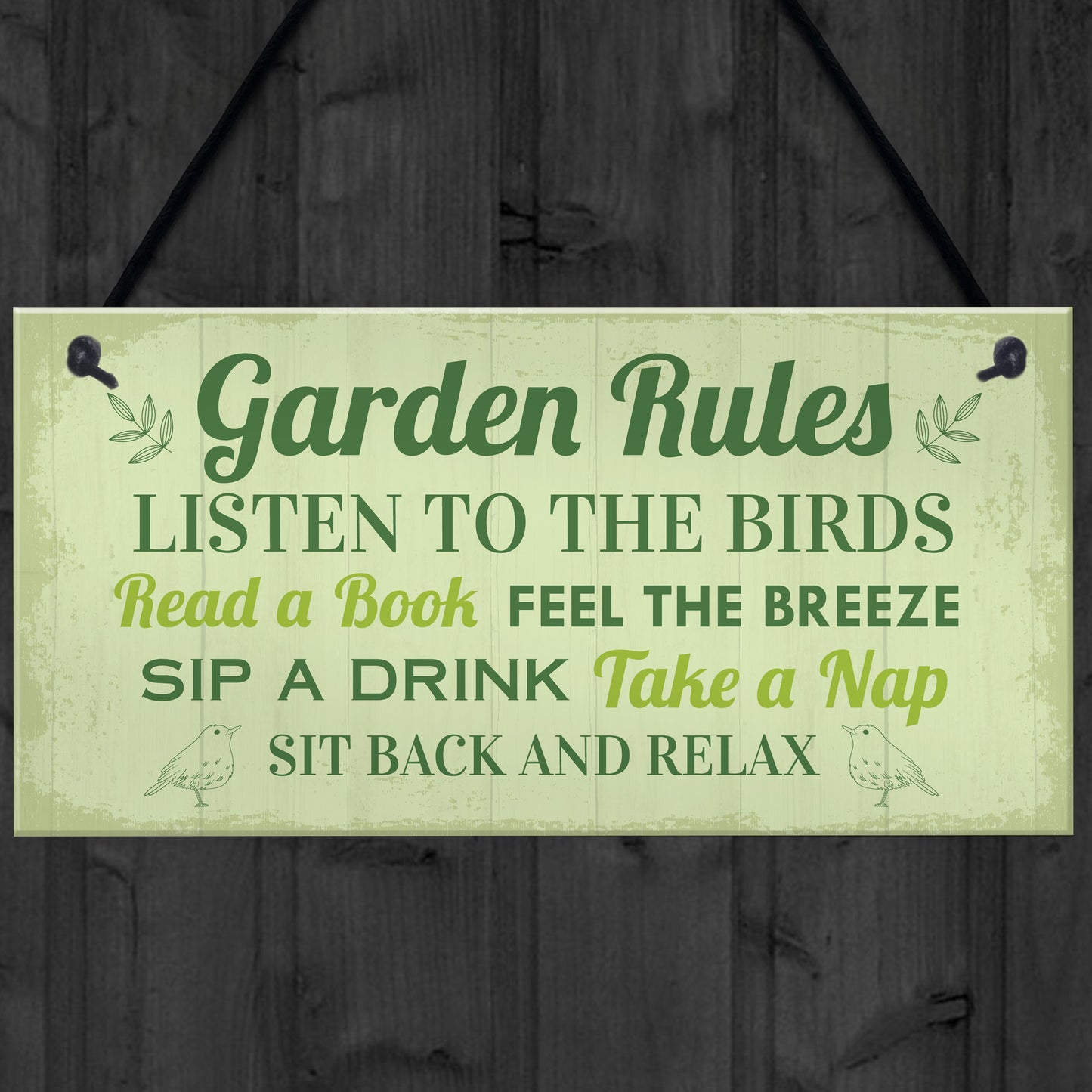 Novelty Garden Rules Hanging Sign For Garden Shed Summer House