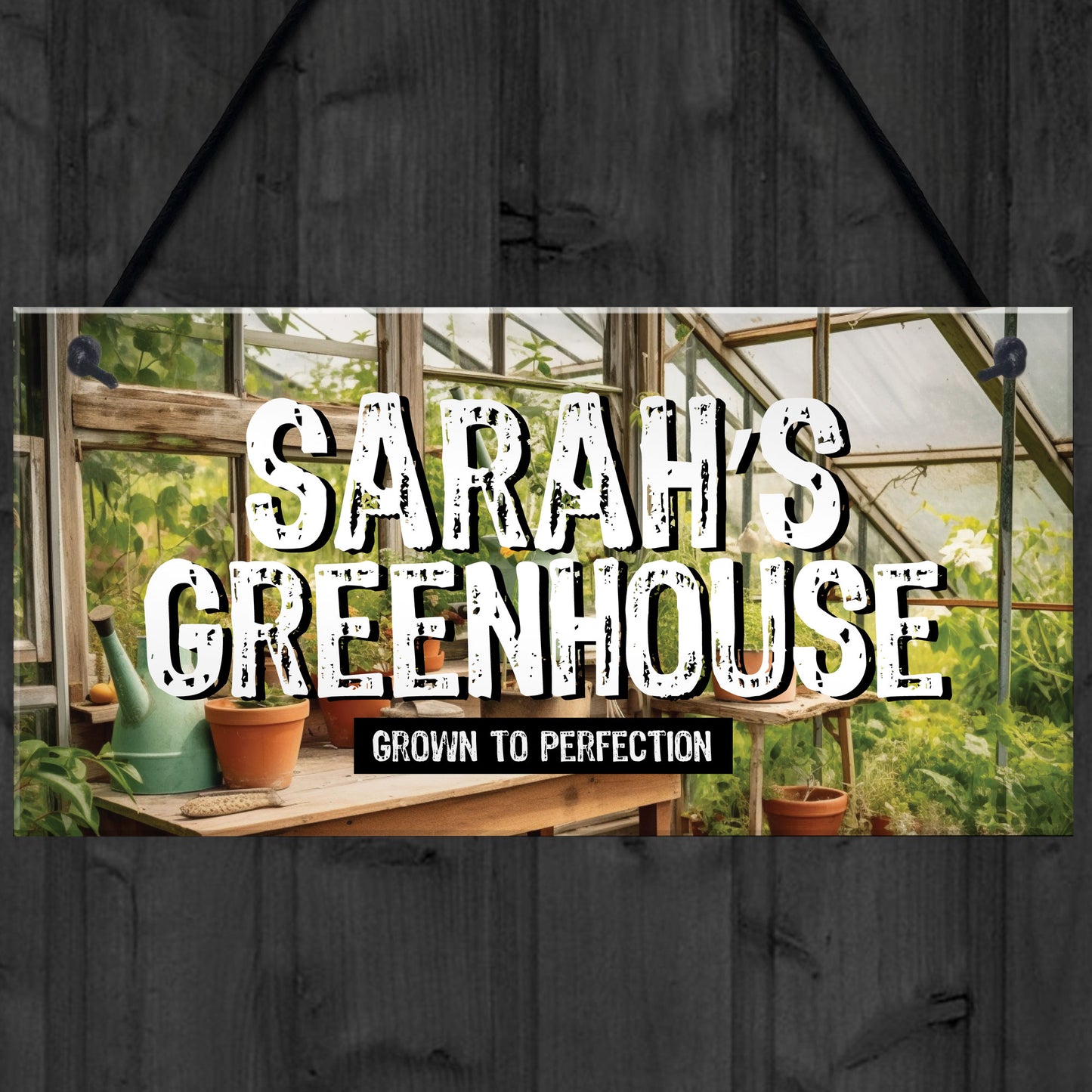 Novelty Greenhouse Sign Shabby Personalised Garden Sign Shed