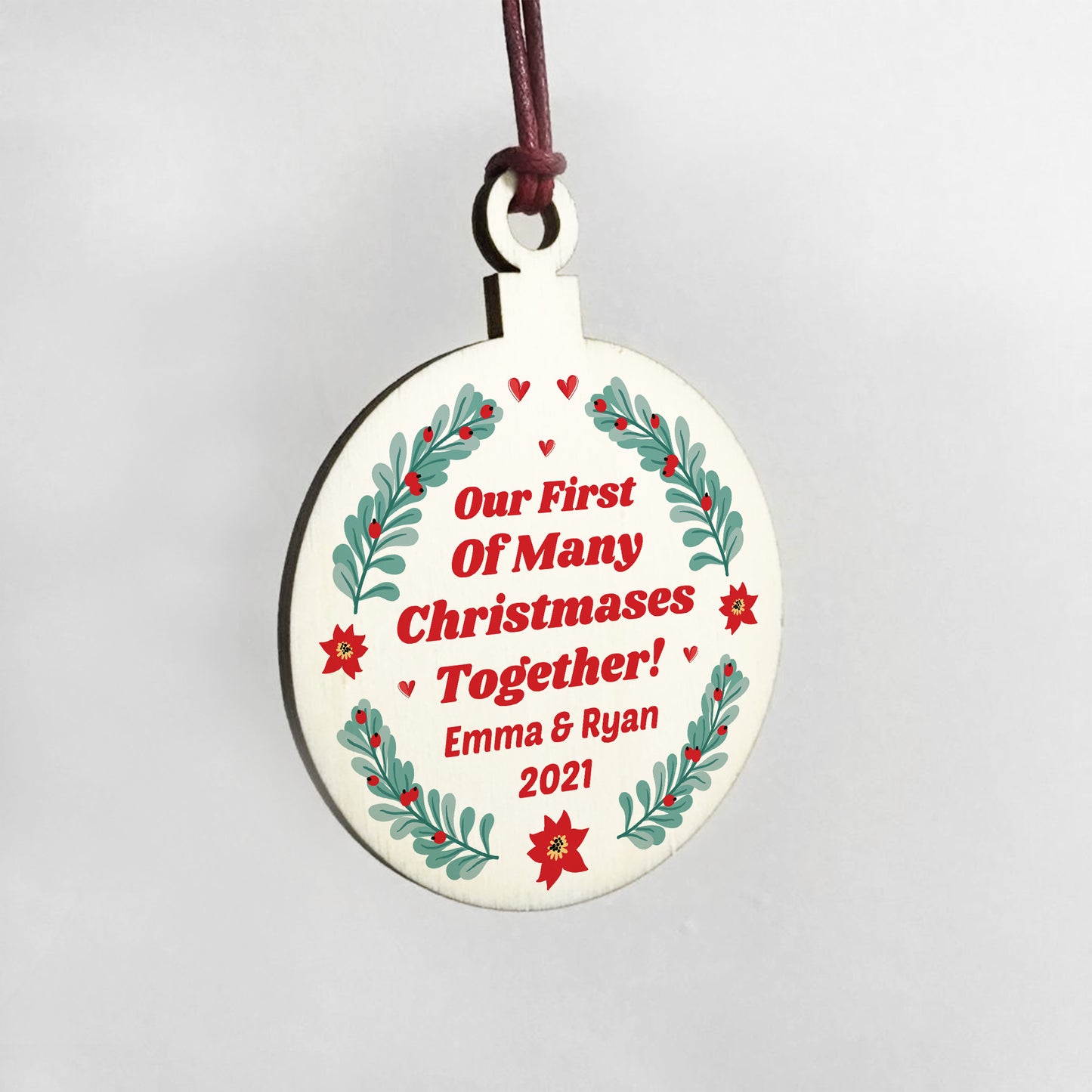 1st Christmas Bauble Personalised Hanging Decoration Boyfriend