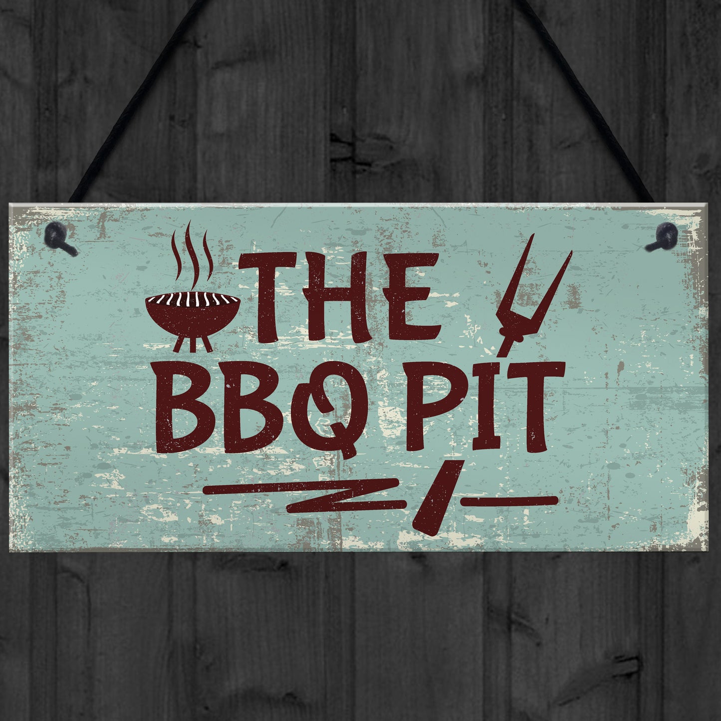 BBQ Pit Novelty Hanging Garden Sign Barbeque Shed SummerHouse