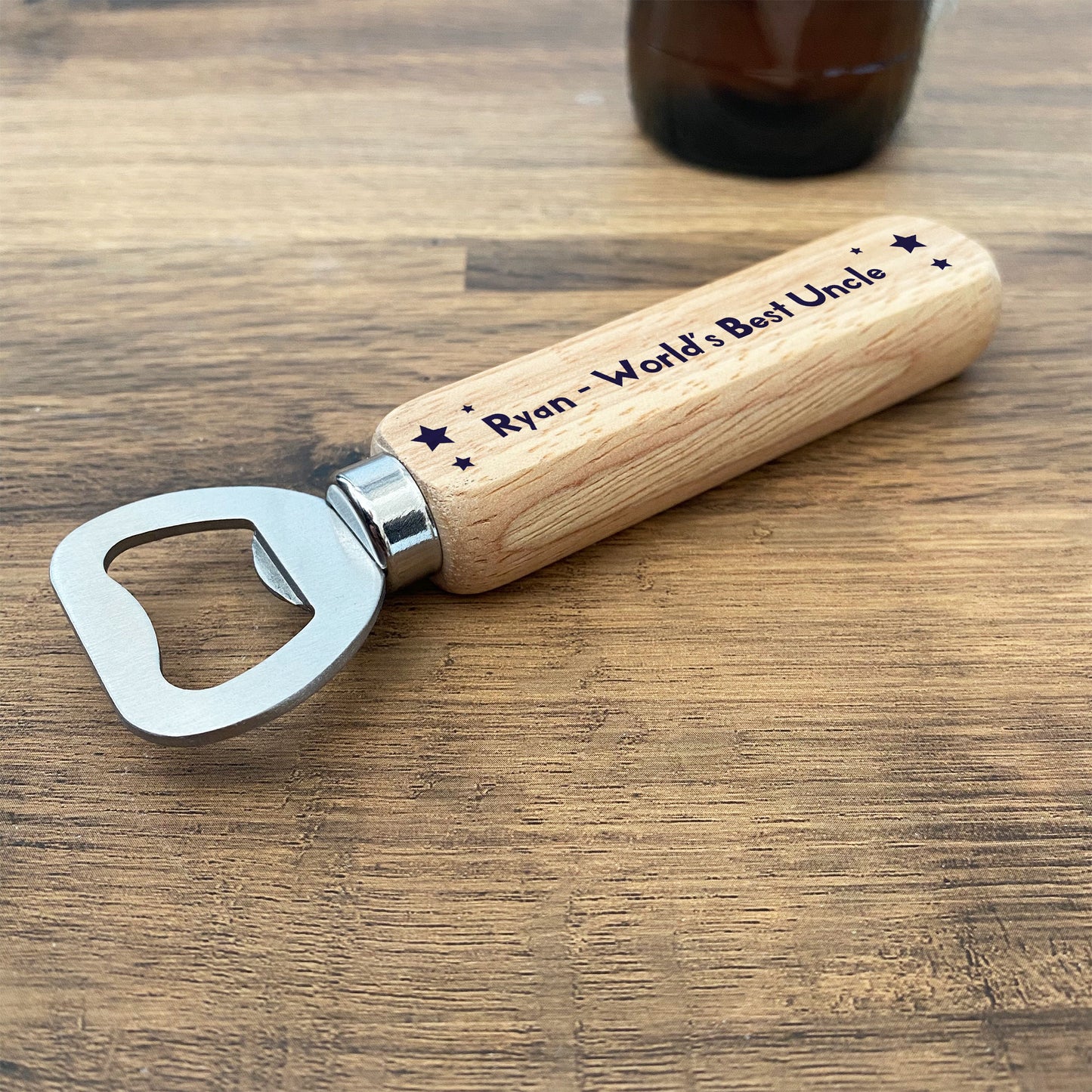 Personalised Gift For Uncle Wooden Bottle Opener Fathers Day