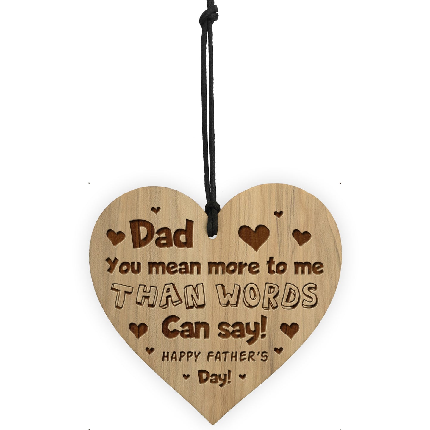 Happy Fathers Day Gift For Dad Heart Engraved Sign Gifts