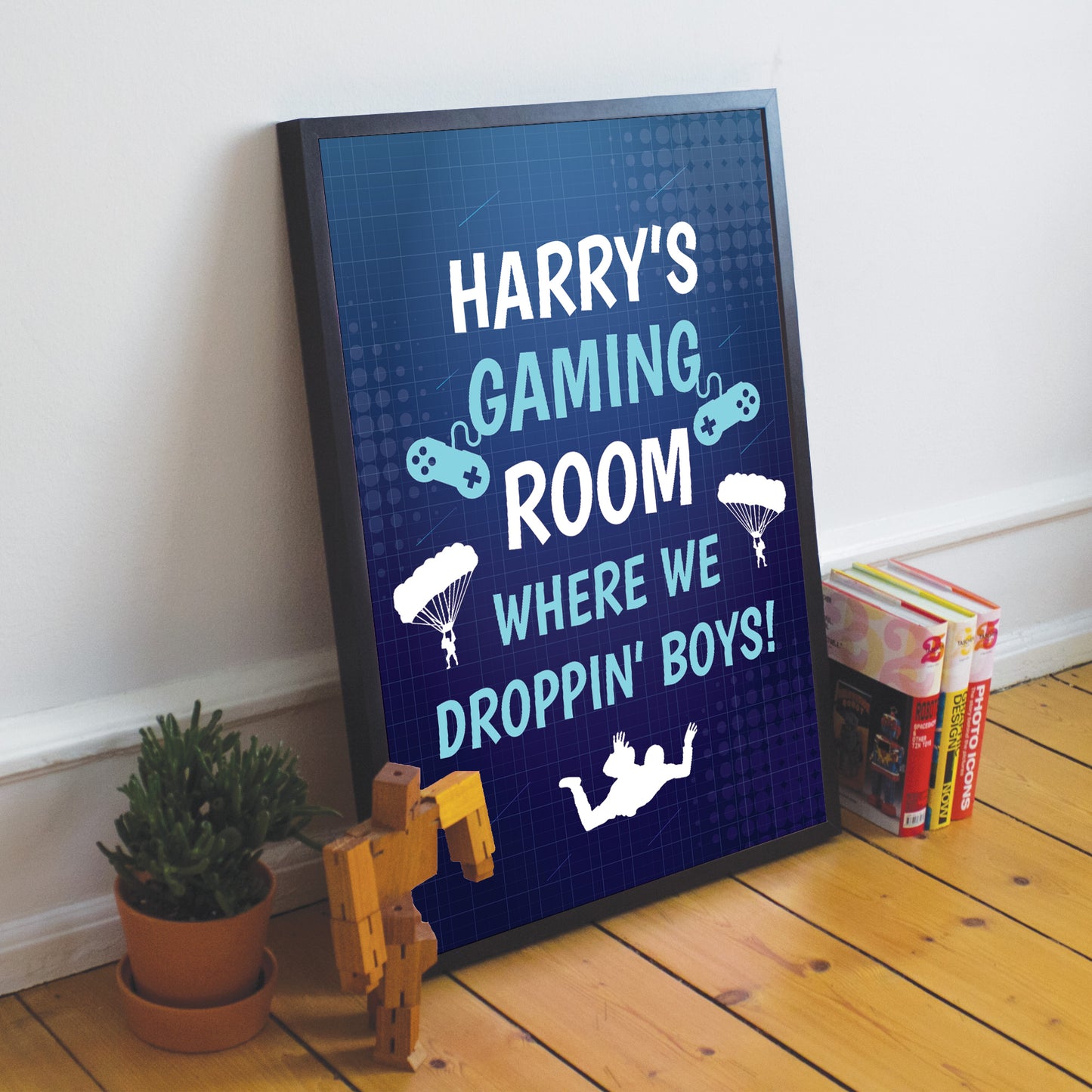 Gamer Lover Gift Framed Print Gaming Sign For Boys Bedroom Art