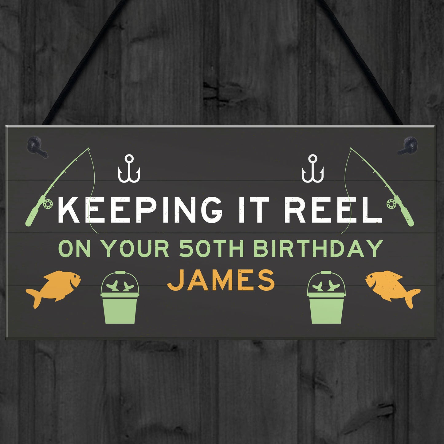 Personalised Funny Fishing Sign Birthday Gift For Men 40th 50th