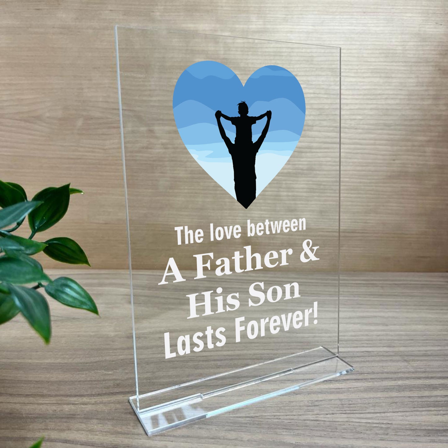 Father And Son Acrylic Plaque Fathers Day Gift For Dad Birthday