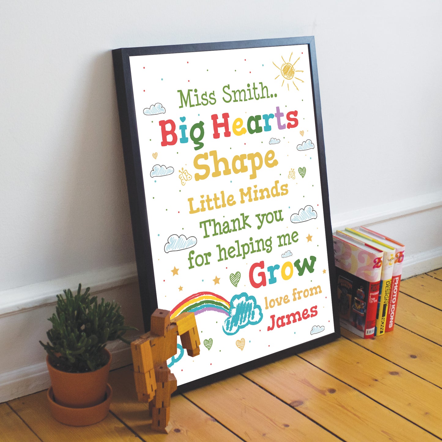 Personalised TEACHER Thank You Gift Framed Quote Print Gifts