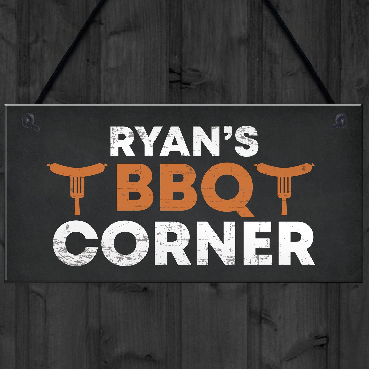 Personalised BBQ Sign BBQ Corner Plaque Hanging Man Cave Sign