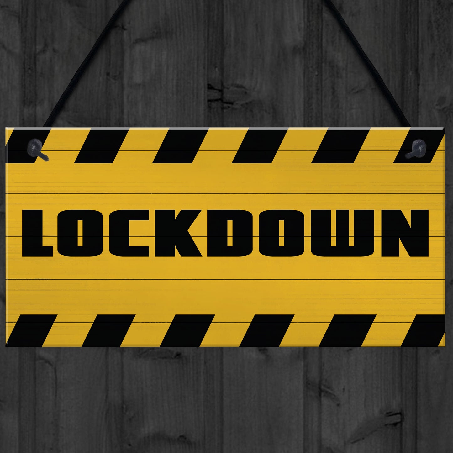 LOCKDOWN Sign Warning Plaque Home Decor Bar Man Cave Sign