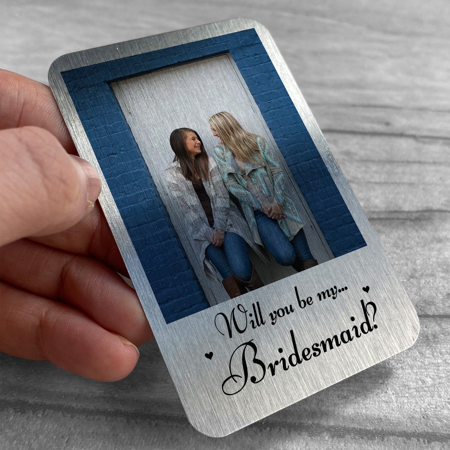 Will You Be My Bridesmaid Gift Metal Wallet Card Insert