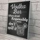 Vodka Bar Hanging Plaque Alcohol Party Birthday Gift Garden Pub