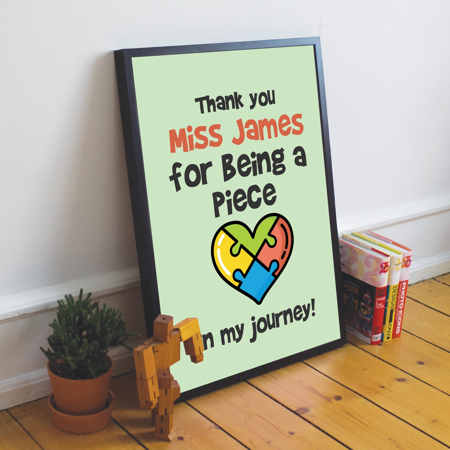 Personalised Piece Of My Journey Print Thank You Teacher Gift