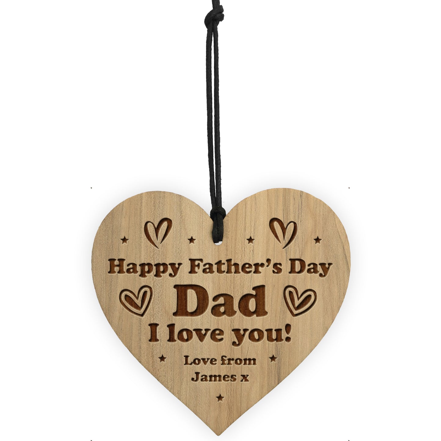 Fathers Day Gift Engraved Heart Gift From Daughter Son Gift