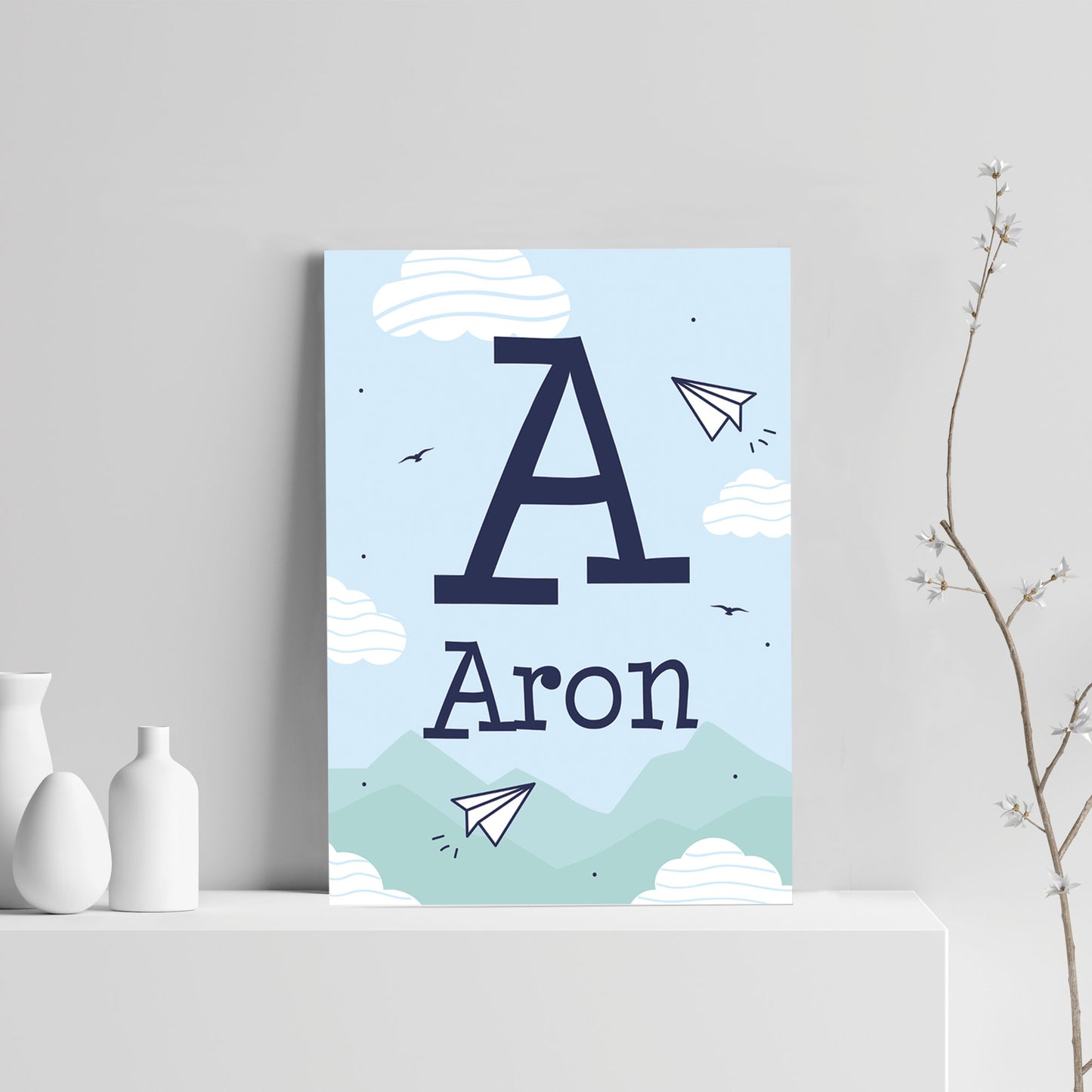 PERSONALISED Boys Bedroom Sign Any Name Initial Nursery Decor