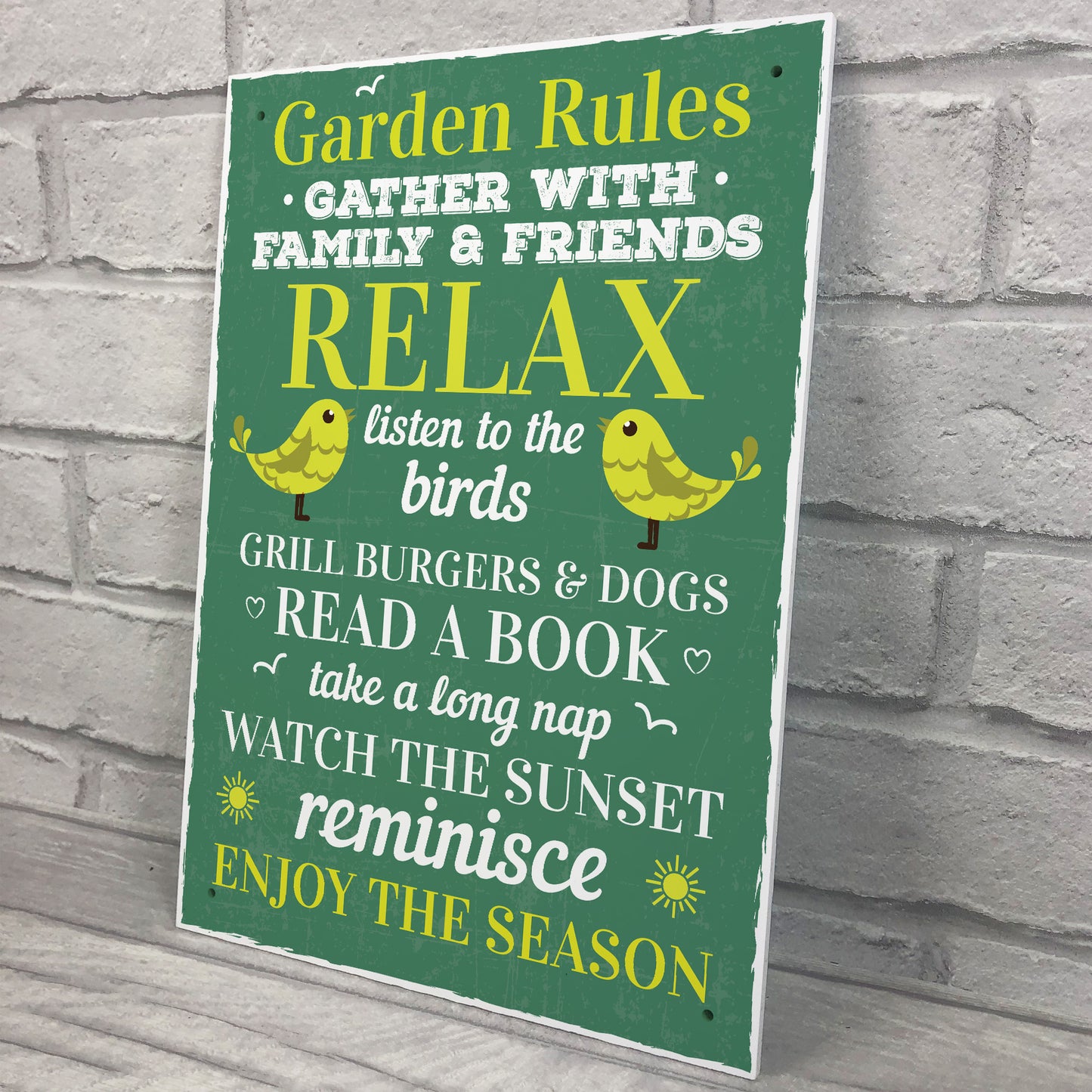 Garden Rules Wall Plaque Garden Shed Summer House Friendship