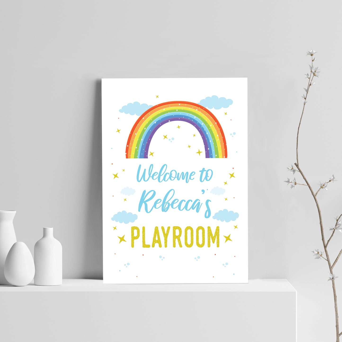 Kids Play Room Sign Personalised Wall Print Nursery Decor Art