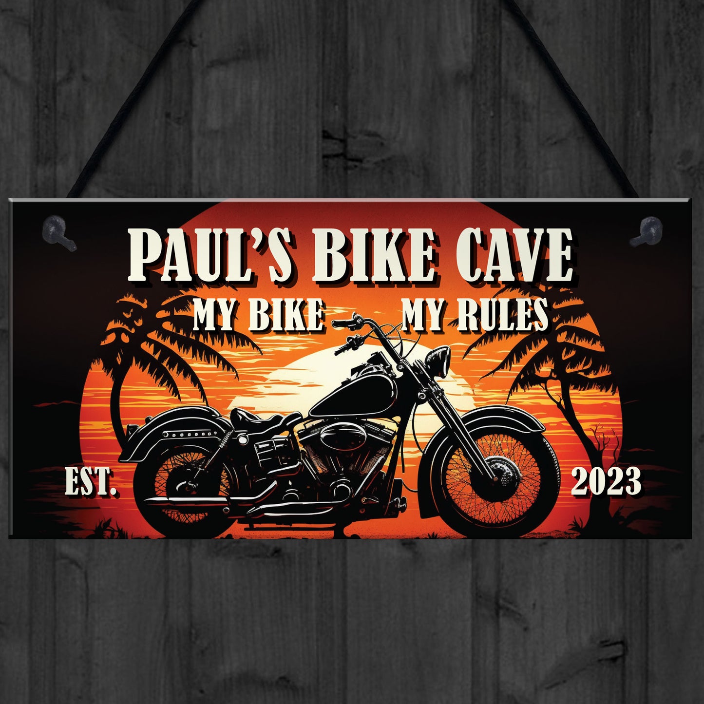 PERSONALISED Biker Man Cave Sign Motorcycle Motorbike Garage