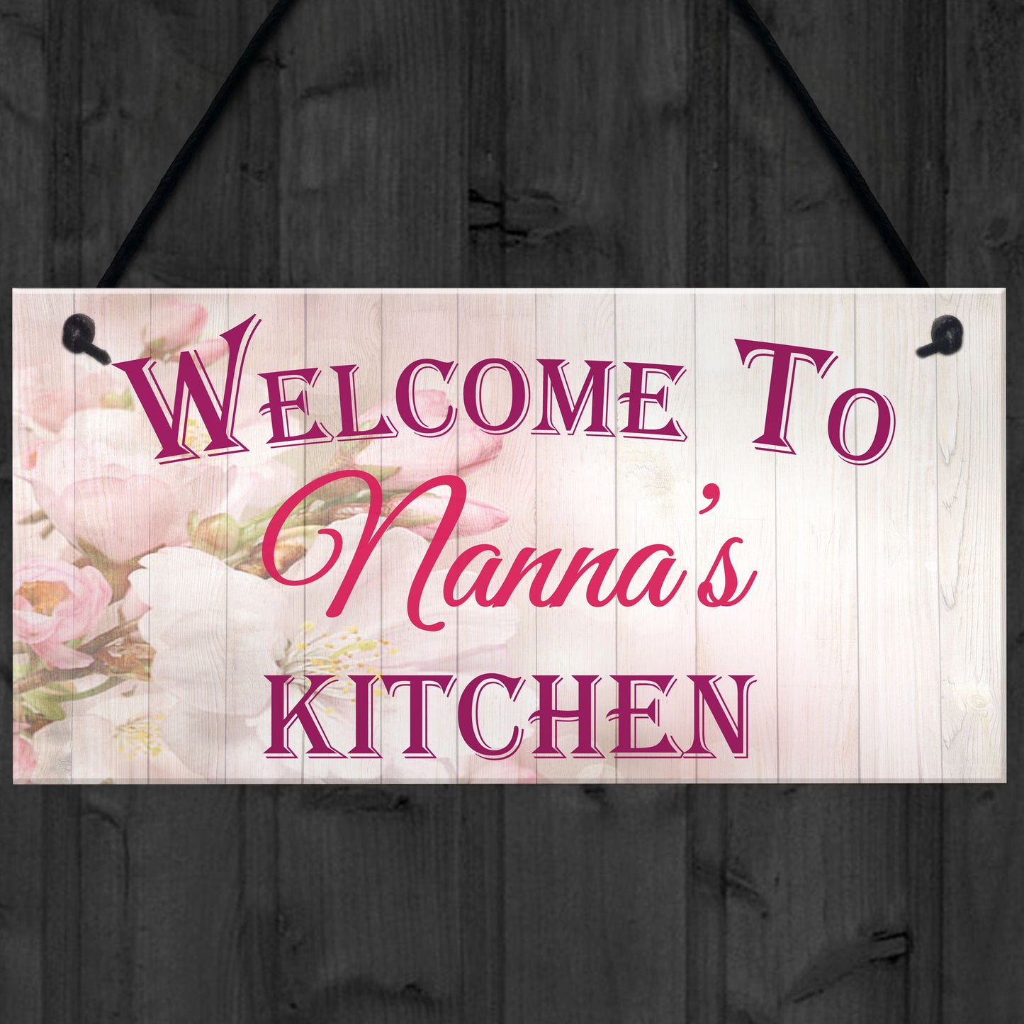 Personalised Kitchen Welcome Hanging Plaque