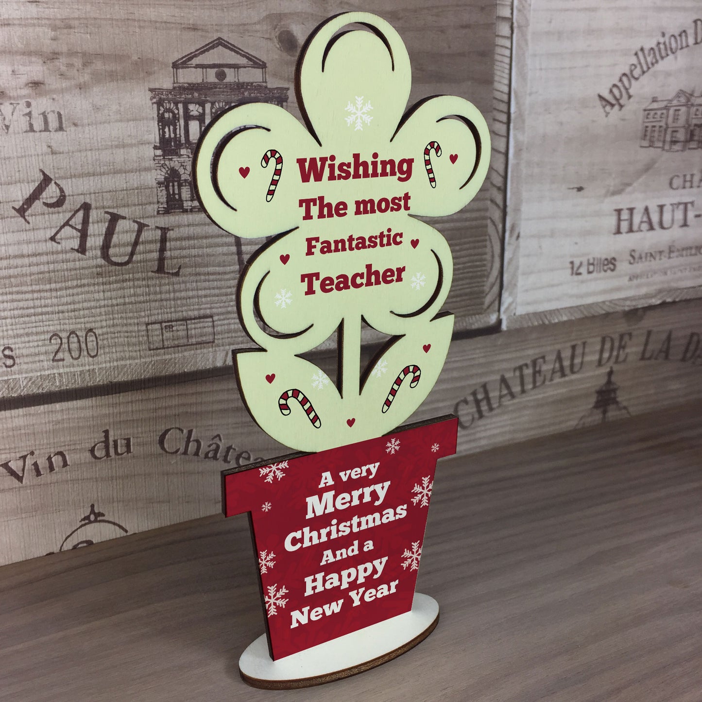 Christmas Gift For Teacher Wood Flower Thank You School Nursery