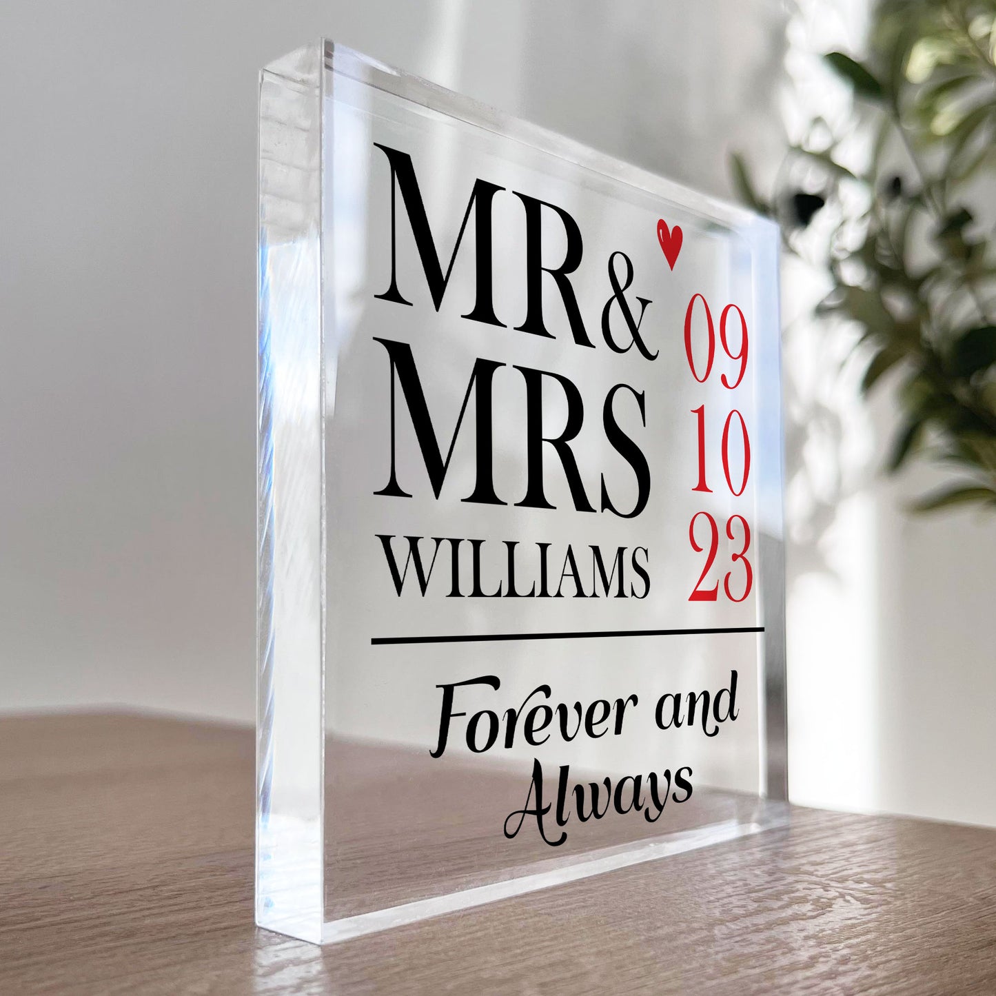 Wedding Day Gifts Personalised Mr And Mrs Gift Acrylic Block