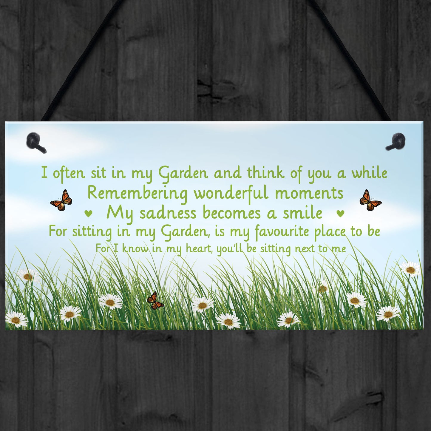 Garden Memorial Sign Hanging Outdoor Sign Wall Door Plaque