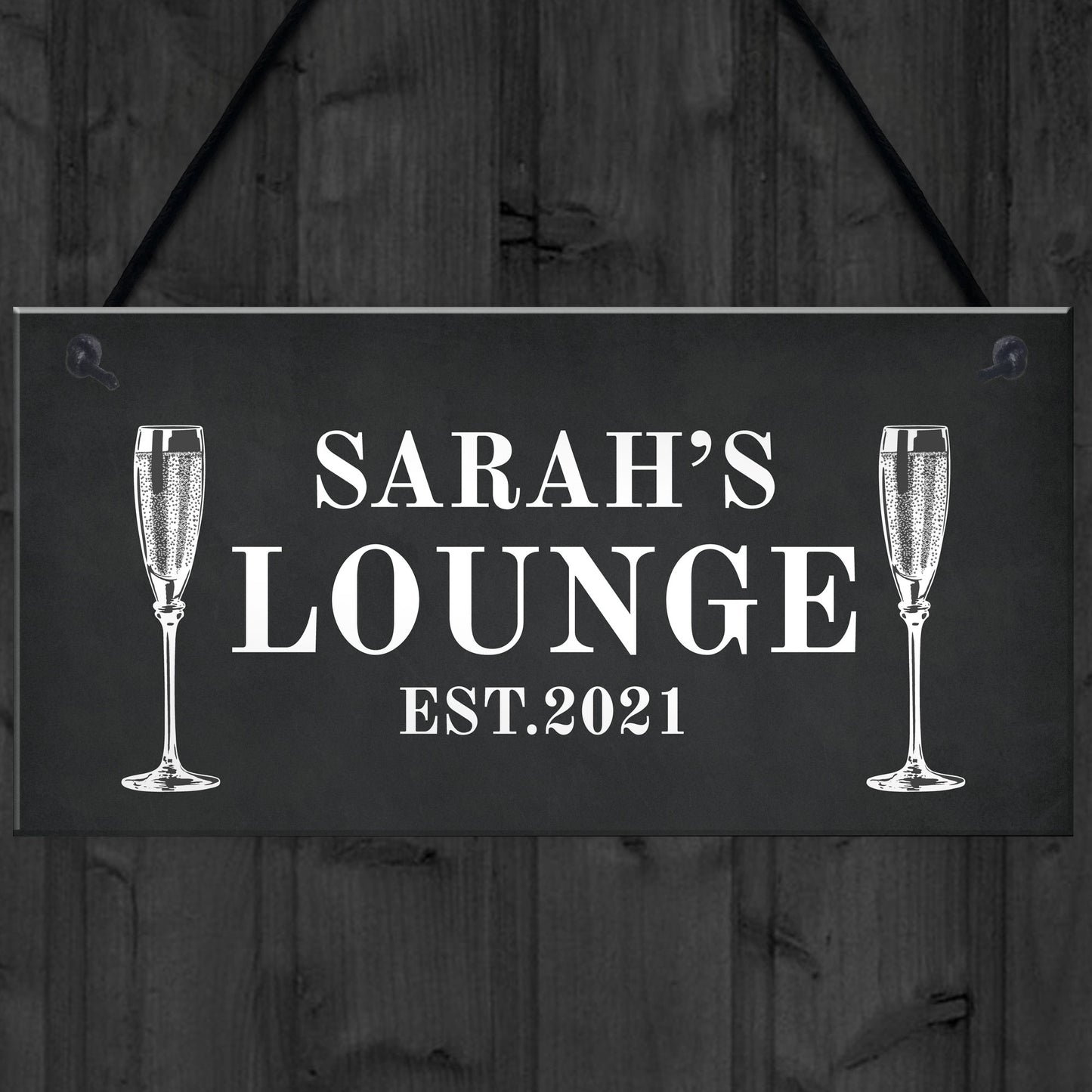 Personalised Lounge Sign Home Bar Sign Garden Plaque Prosecco