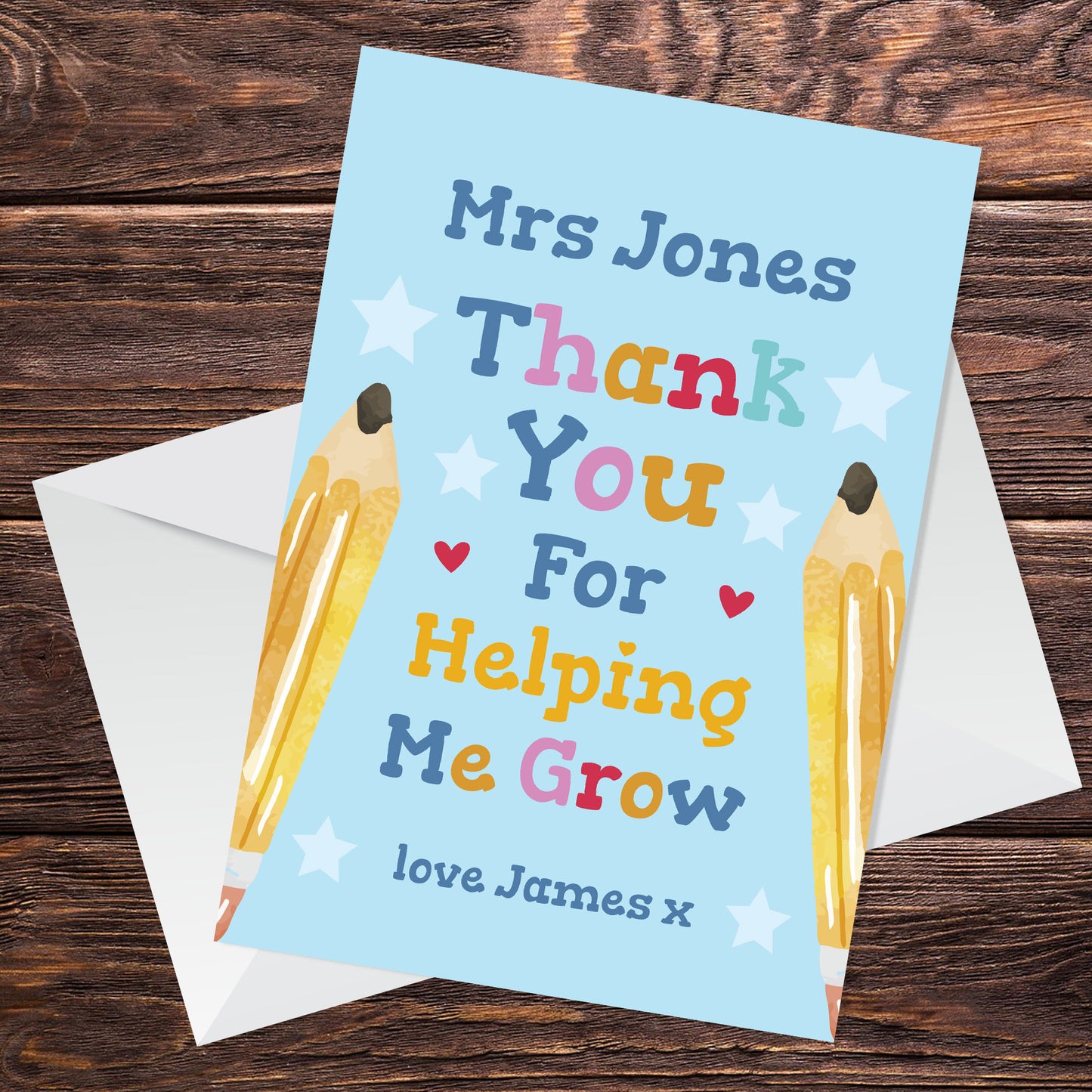 Thank You Teacher Card Thank You Teacher Greetings Card