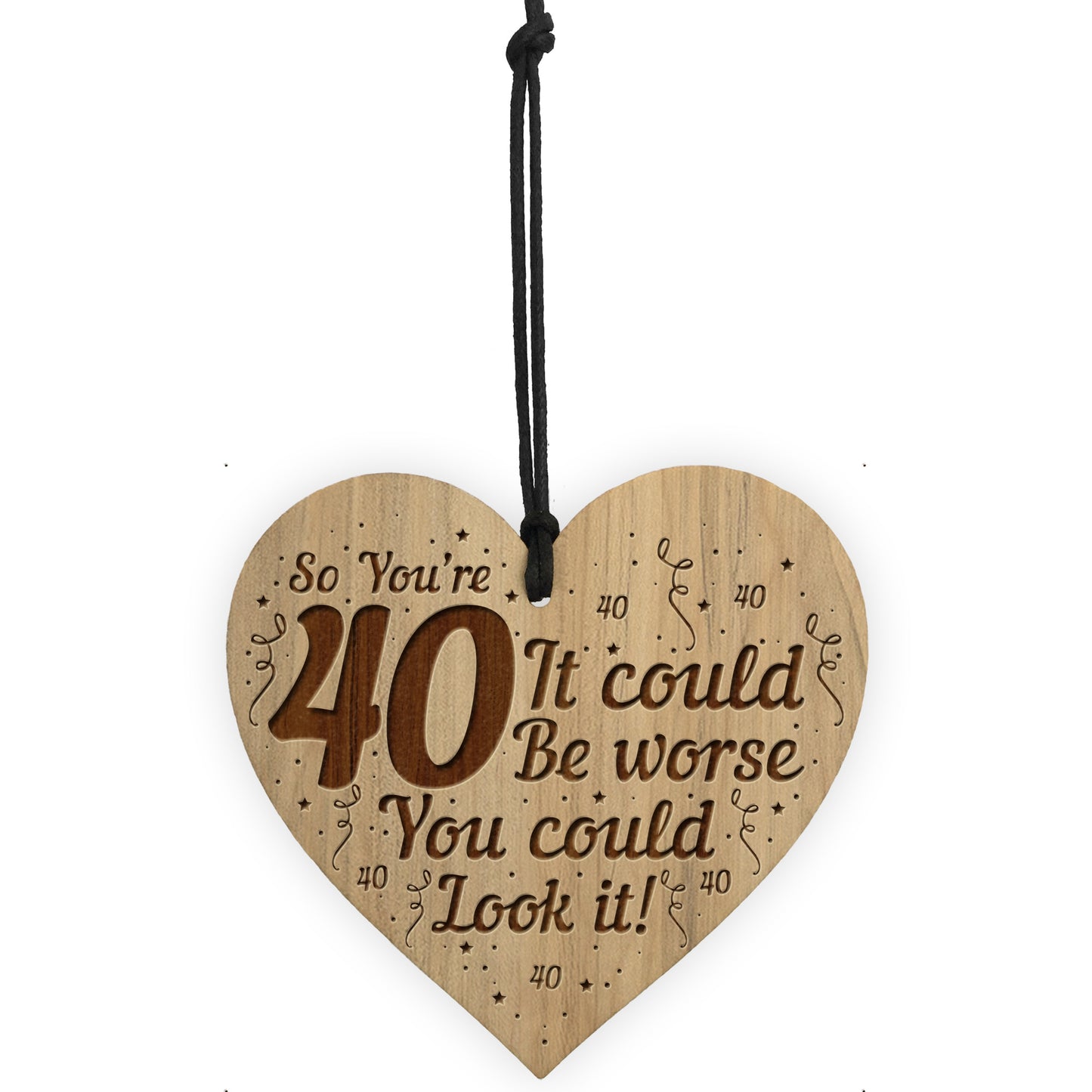 40th Birthday Gift For Friend Engraved Heart Funny Joke 40th