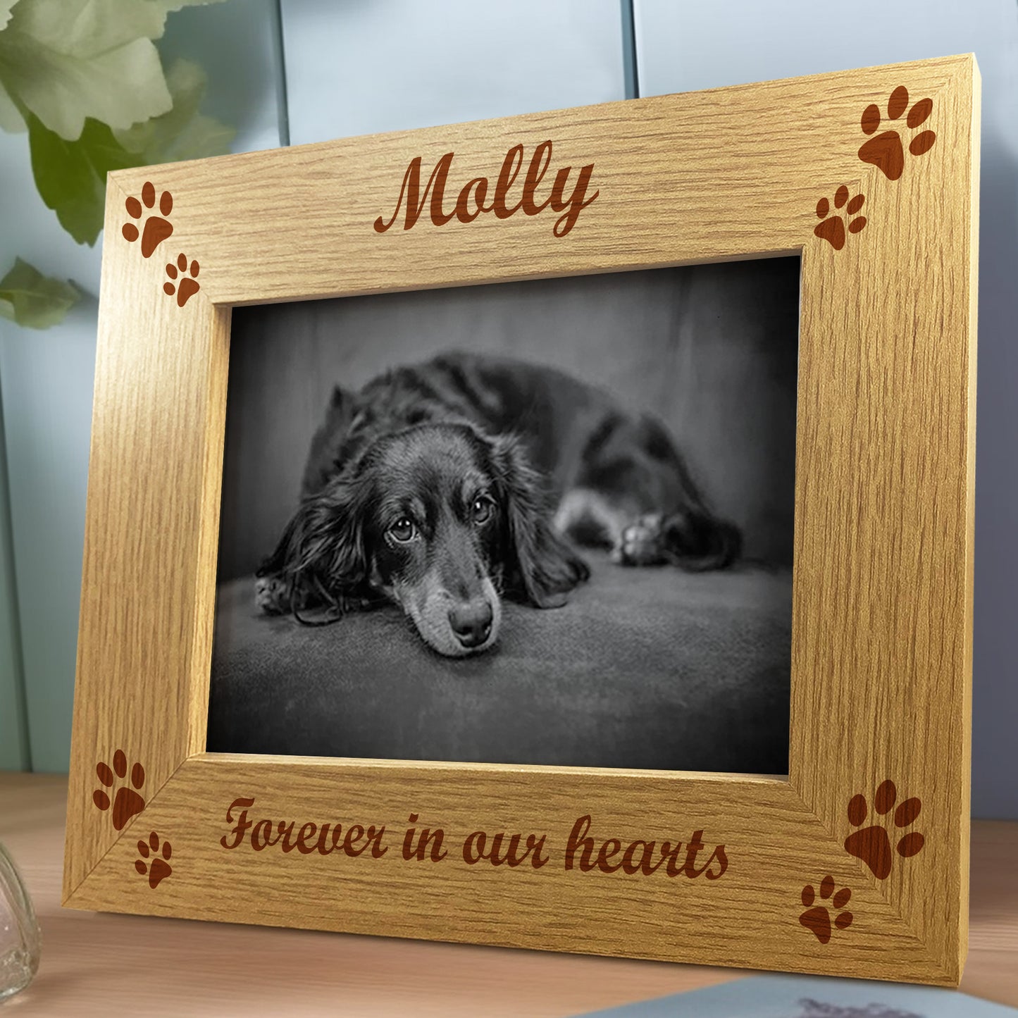 Personalised Forever In Our Hearts Photo Frame Dog Cat Memorial