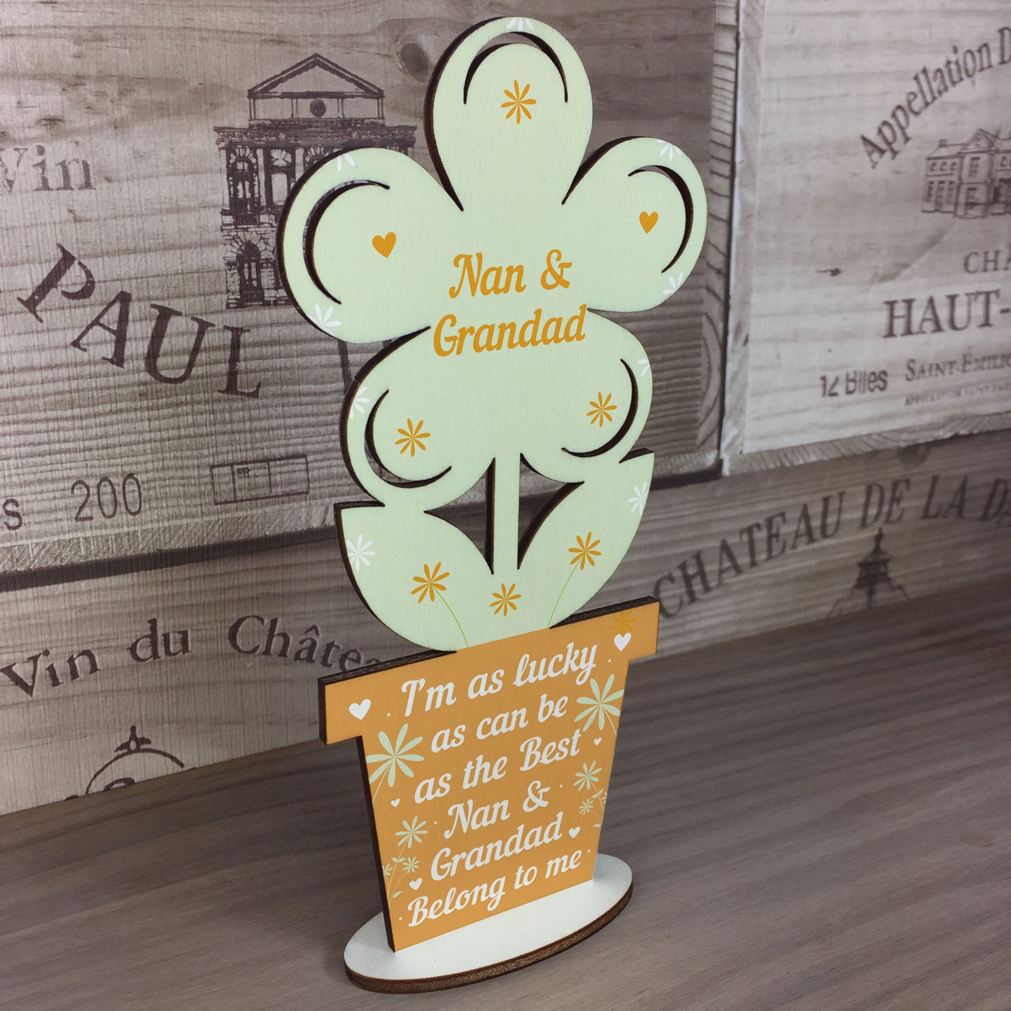 Nan And Grandad Birthday Christmas Gifts Wooden Flower Gifts